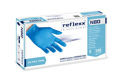 Guanti nitrile azzurro senza polvere mis. piccola