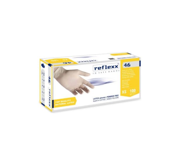 Guanti-in-lattice senza pol Guanti in lattice senza polvere Reflexx 46 - 10 scatole da 100 pz